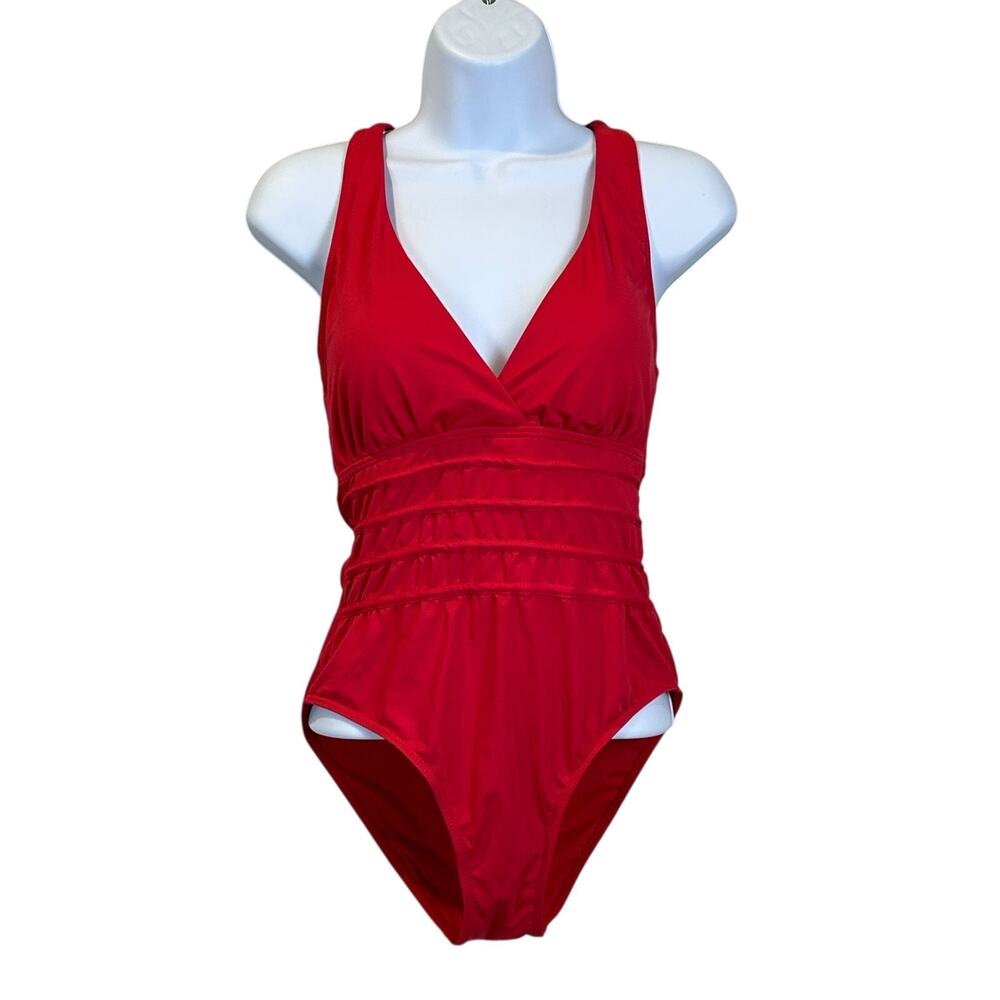 Catherine Malandrino One Piece Deep V w/ Strappy Back Swimsuit Women's Small NWT
